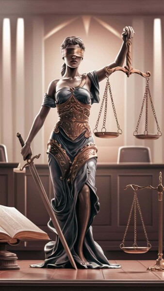 Arts numériques intitulée "justice illustration" par Caprice, Œuvre d'art originale, Image générée par l'IA