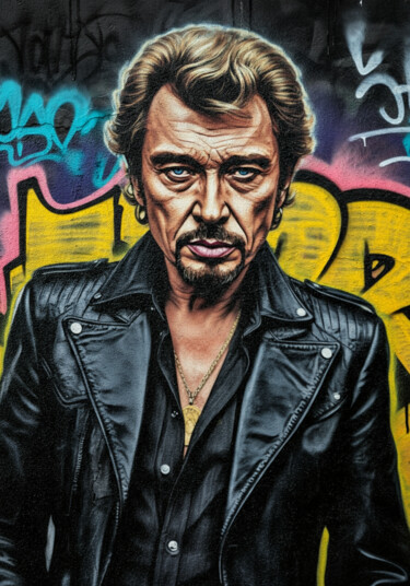 Digital Arts titled "graffiti johnny hal…" by Caprice, Original Artwork, AI generated image