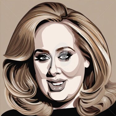 Digital Arts με τίτλο "adele caricature" από Caprice, Αυθεντικά έργα τέχνης, Εικόνα που δημιουργήθηκε με AI