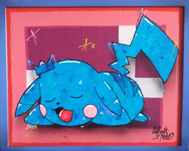 Pintura titulada "Blue Pika" por Captain Niglo, Obra de arte original, Acrílico Montado en Bastidor de camilla de madera