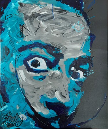 Painting titled "Blue Dali" by Captain Niglo, Original Artwork, Acrylic