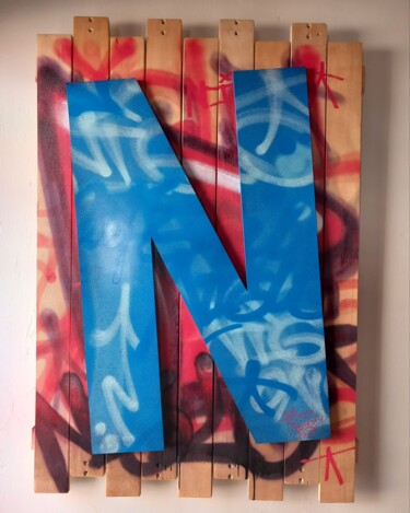 Pintura intitulada "N" por Captain Niglo, Obras de arte originais, Tinta spray