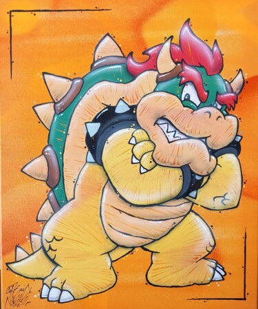 Peinture intitulée "Street Bowser" par Captain Niglo, Œuvre d'art originale, Marqueur