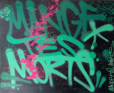 Painting titled "Mange Tes Morts (2)" by Captain Niglo, Original Artwork, Spray paint