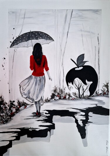 Painting titled "Derriére les appare…" by Cara India, Original Artwork, Acrylic Mounted on Wood Stretcher frame