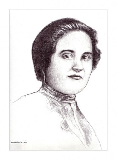 Dibujo titulada "Carmen" por Enrique Carceller Alcón, Obra de arte original