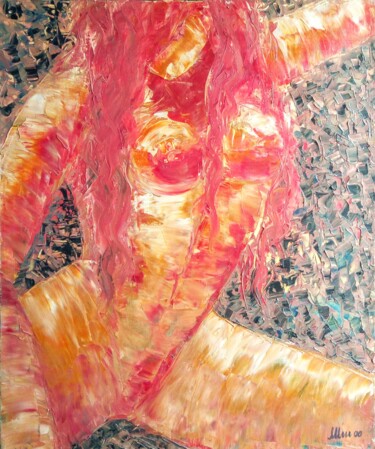 Schilderij getiteld "Roxane | The Red Li…" door Cardoso Manu, Origineel Kunstwerk, Olie Gemonteerd op Frame voor houten bran…