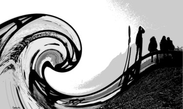 Grafika cyfrowa / sztuka generowana cyfrowo zatytułowany „BLACK BREAKING WAVE…” autorstwa Cardoso Manu, Oryginalna praca, 2D…