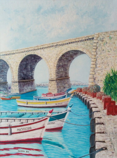 Malerei mit dem Titel "VALLON DES AUFFES |…" von Cardoso Manu, Original-Kunstwerk, Öl Auf Keilrahmen aus Holz montiert