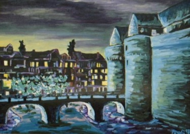Painting titled "NANTES" by Carilu', Original Artwork, Oil