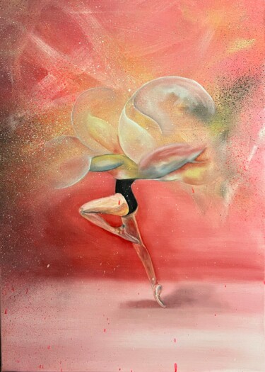Картина под названием "Moon and light bubb…" - Carina Martins, Подлинное произведение искусства, Масло