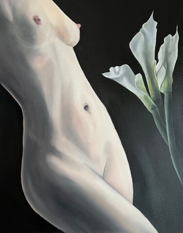 Painting titled "The Innocent Calla…" by Carina Martins, Original Artwork, Oil