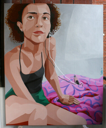 Ζωγραφική με τίτλο "Jaane Capelle N'dia…" από Carine Capelle (Nelly), Αυθεντικά έργα τέχνης, Ακρυλικό Τοποθετήθηκε στο Ξύλιν…