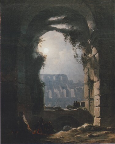 Malerei mit dem Titel "Vue du Colisée de n…" von Carl Gustav Carus, Original-Kunstwerk, Öl