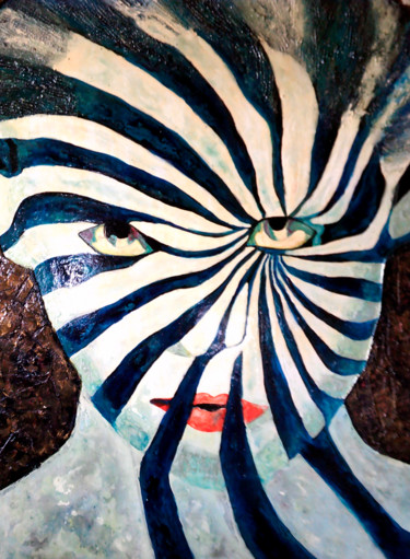 Картина под названием "HYPNOTIC EYES" - Carla Bertoli, Подлинное произведение искусства, Акрил