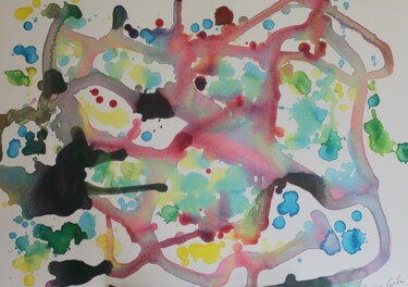 Painting titled "gocce di colore" by Carla Favoino, Original Artwork, Acrylic