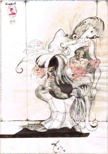 Disegno intitolato "St. Pauli Milieu 2" da Carlo Cazals, Opera d'arte originale, Matita