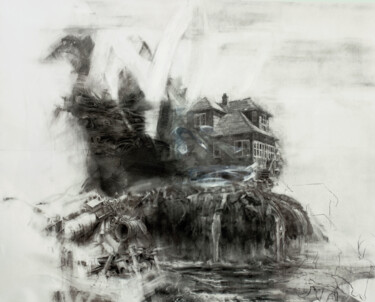 Рисунок под названием "Inhospitable place…" - Carlos Asensio, Подлинное произведение искусства, Древесный уголь Установлен н…