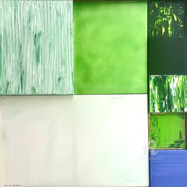 Painting titled "Green (São Miguel)" by Carlos Estrela, Original Artwork, Acrylic