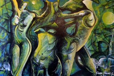 Pintura titulada "Divines Creatures" por Carlos Paredes Colin, Obra de arte original, Acrílico