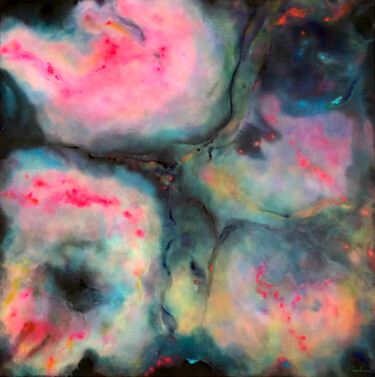 Painting titled "Nebulas" by Carlos Pequito, Original Artwork, Acrylic Mounted on Wood Stretcher frame