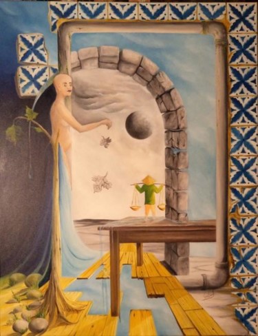 Pintura intitulada "Visões de Um Sentir…" por Carlos Godinho, Obras de arte originais, Óleo