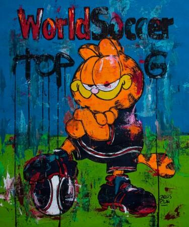 Pintura intitulada "Top G Garfield on W…" por Carlos Pun, Obras de arte originais, Acrílico