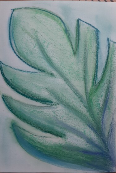 Drawing titled "Leaf" by Carlos Guilherme Gutemberg, Original Artwork, Chalk