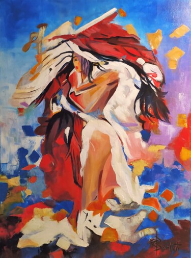 Malerei mit dem Titel "GUERRIERE" von Carmen Berluti, Original-Kunstwerk, Acryl