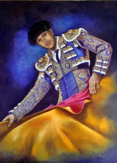 Malarstwo zatytułowany „TORERO BLEU” autorstwa Carmen Berluti, Oryginalna praca, Olej