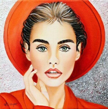 Painting titled "GLAMOUR CON DULZURA" by Carmen G. Junyent, Original Artwork, Acrylic Mounted on Wood Stretcher frame