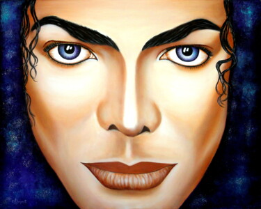 Schilderij getiteld "MIRADA DE MICHAEL-2" door Carmen G. Junyent, Origineel Kunstwerk, Acryl