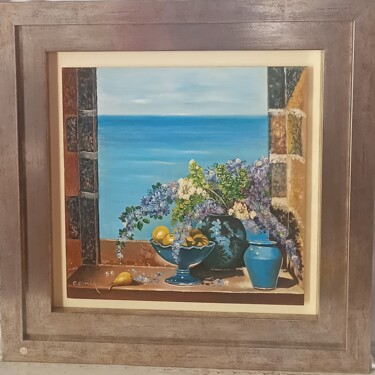 Картина под названием "Vista marina" - Carmen Gimeno Piquer, Подлинное произведение искусства, Масло Установлен на Деревянна…