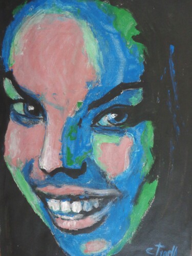 Pintura titulada "I Am Happy - Portra…" por Carmen Tyrrell, Obra de arte original, Acrílico