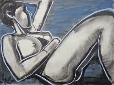 Σχέδιο με τίτλο "Peaceful Evening" από Carmen Tyrrell, Αυθεντικά έργα τέχνης, Μελάνι
