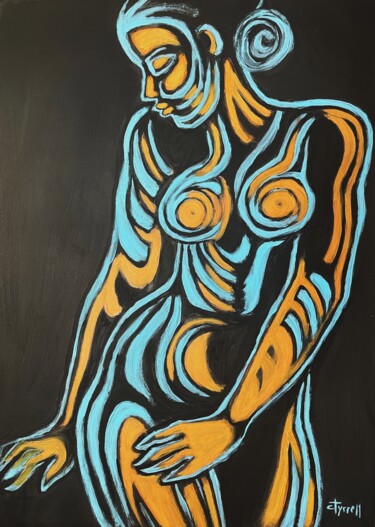 Pintura intitulada "Painted Body Orange…" por Carmen Tyrrell, Obras de arte originais, Acrílico