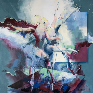 Картина под названием "Light as a feather" - Carmo Almeida, Подлинное произведение искусства, Акрил Установлен на Деревянная…