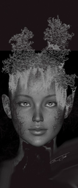 Цифровое искусство под названием "Forestwoman---LE 1/…" - Carola Eleonore Thiele, Подлинное произведение искусства, 2D Цифро…