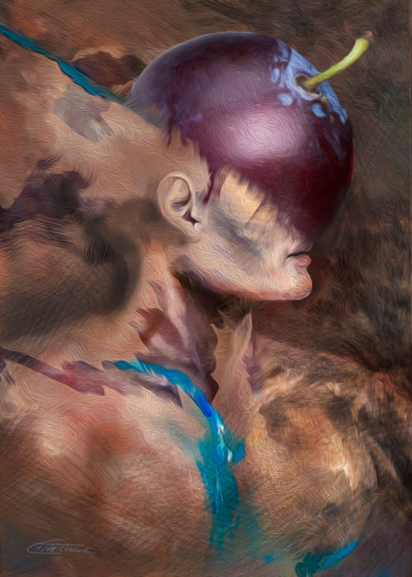 Digitale Kunst getiteld "The Actor-Plum-with…" door Carola Eleonore Thiele, Origineel Kunstwerk, 2D Digital Work