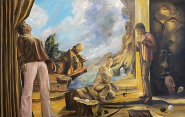 Картина под названием "Zu Besuch in der Fr…" - Carola Eleonore Thiele, Подлинное произведение искусства, Масло