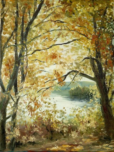Peinture intitulée "Lac Donaldson" par Carole Closkin, Œuvre d'art originale, Huile