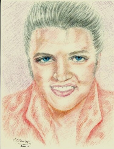 Drawing titled "Elvis Presley" by Carole Stawczyk, Original Artwork, Other