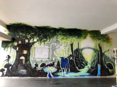 Картина под названием "forêt magique" - Carole Assié, Подлинное произведение искусства, Акрил