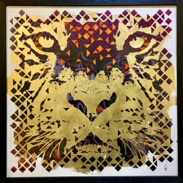 Malerei mit dem Titel "Tigre 2" von Caroline Beaulieu, Original-Kunstwerk, Sprühfarbe