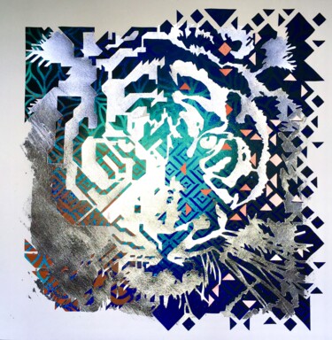 Painting titled "Tigre 3" by Caroline Beaulieu, Original Artwork, Spray paint