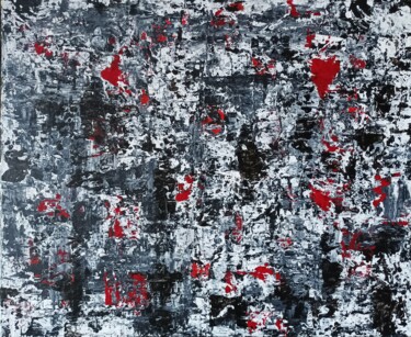 Malerei mit dem Titel "en rouge et noir" von Caroline Boucher, Original-Kunstwerk, Acryl