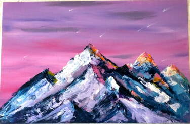 Pintura titulada "Montagne enneigée" por Caroline Coupaye, Obra de arte original, Acrílico
