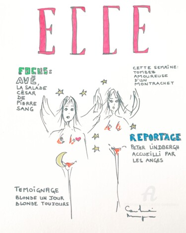 "Elle #3" başlıklı Resim Caroline Montigneaux tarafından, Orijinal sanat, Işaretleyici