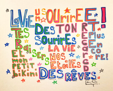 Dessin intitulée "La Vie" par Caroline Montigneaux, Œuvre d'art originale, Marqueur
