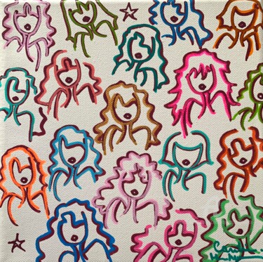 Картина под названием "We are Colorz" - Caroline Montigneaux, Подлинное произведение искусства, Акрил Установлен на Деревянн…